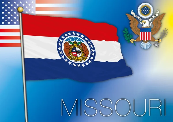 密苏里州的旗帜，我们国家 — 图库矢量图片