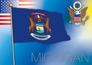 michigan flag, us state clipart