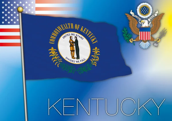 Kentucky bandera, nosotros estado — Archivo Imágenes Vectoriales