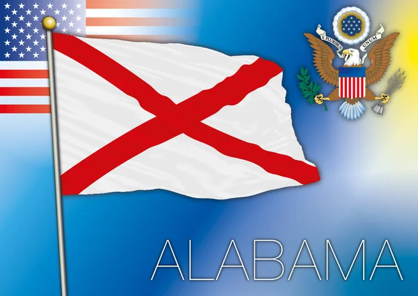 Alabama flag, us state — Stock Vector