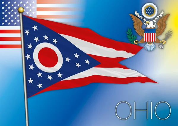 Ohio flagga, oss statligt — Stock vektor