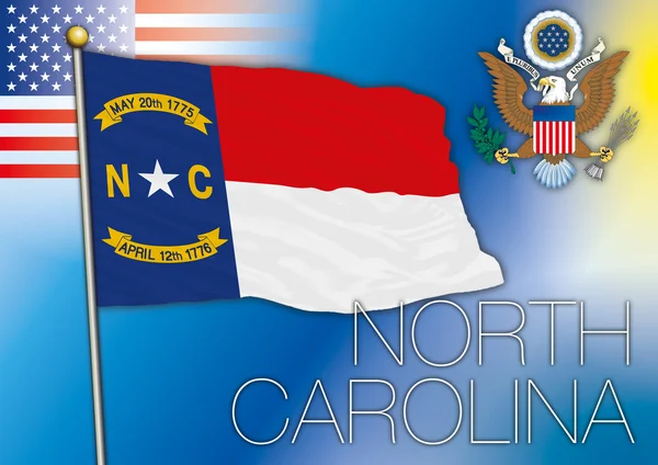 North Carolina flaga, stanu USA — Wektor stockowy