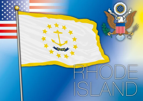 Rode island us bandera del estado — Vector de stock