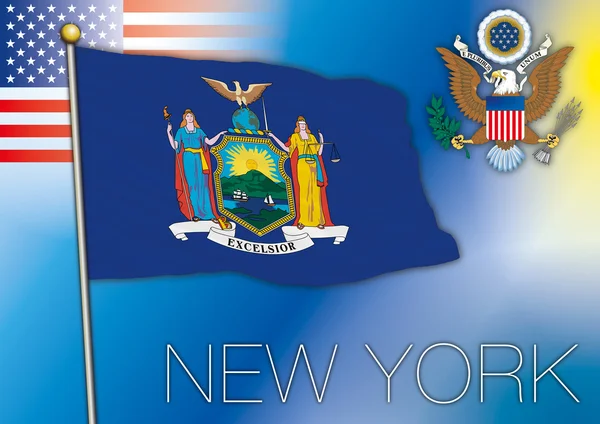 Bandeira do Estado de Nova Iorque — Vetor de Stock