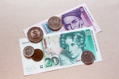 german mark, old currency clipart