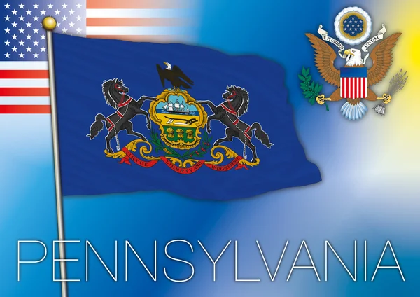 Pennsylvania staat ons vlag — Stockvector