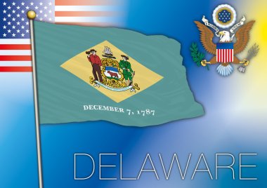 delaware flag, us state clipart