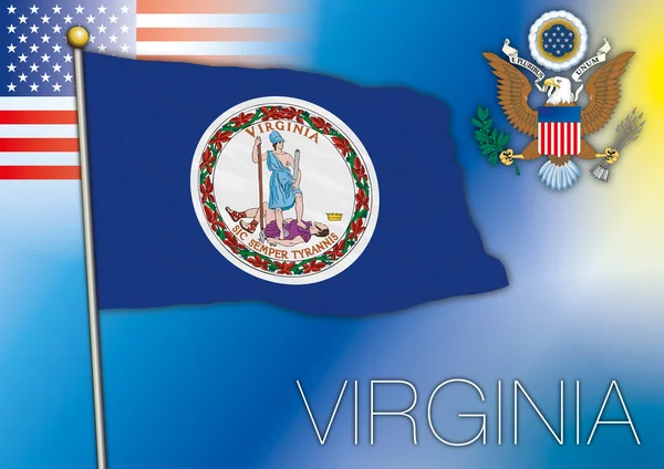 Virginia flag, us state — Stock Vector