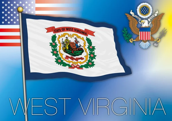 Bandera de Virginia Occidental, nosotros el estado — Vector de stock