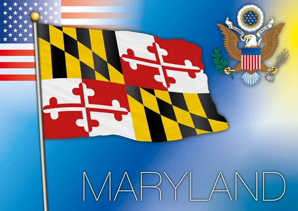 Прапор Меріленду, штат США — стоковий вектор
