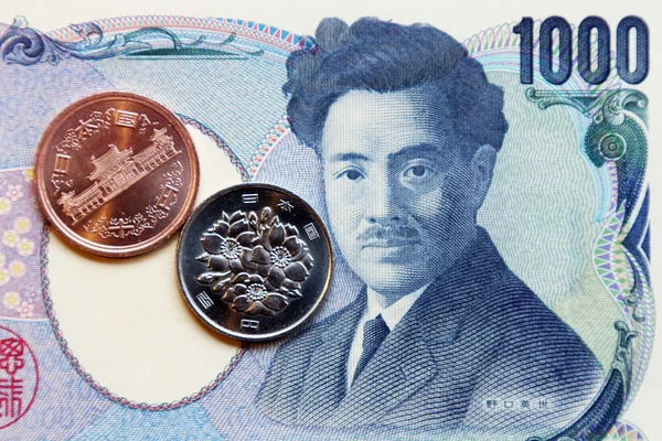 Japón, monedas y billetes de banco —  Fotos de Stock