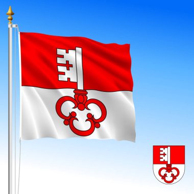 Obwalden, kanton ve bölgesel bayrak, İsviçre, Avrupa ülkesi, vektör illüstrasyonu