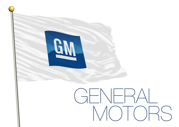 General Motors Otomobil Sanayi Bayrak Rüzgar Vektör Dosyası Çizim Yazı — Stok Vektör