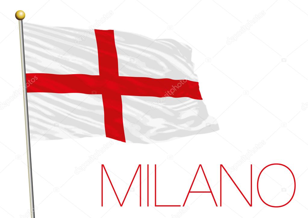 Milan Flag Vector Image By C Frizio Vector Stock 86496498