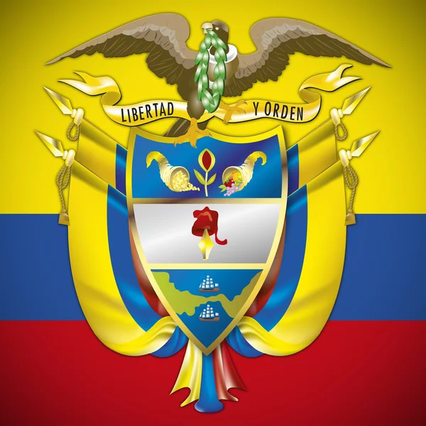Colombia kappa arm och flagga — Stockfoto