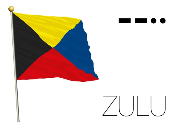 Zulu vlag, internationale maritieme signaal en morse code symbool — Stockvector