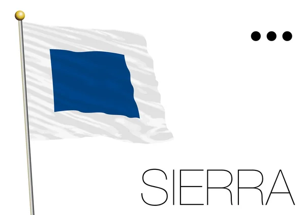 Sierra flag, Signal maritime international et symbole morse — Image vectorielle