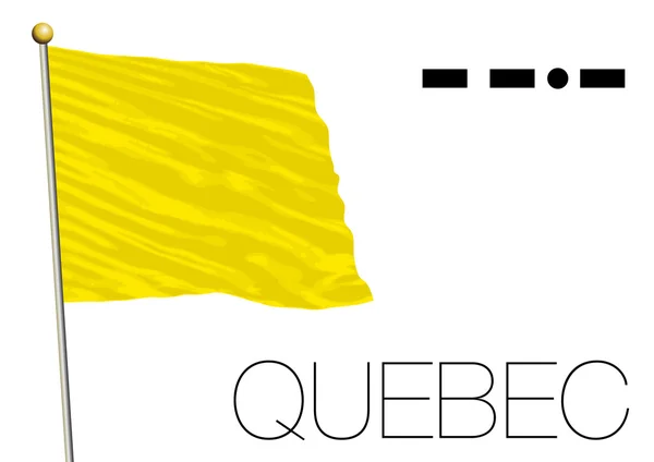 Bandera quebec, señal marítima internacional y símbolo morse — Vector de stock