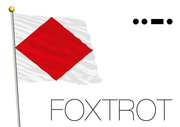 Foxtrot vlag, internationale maritieme signaal — Stockvector
