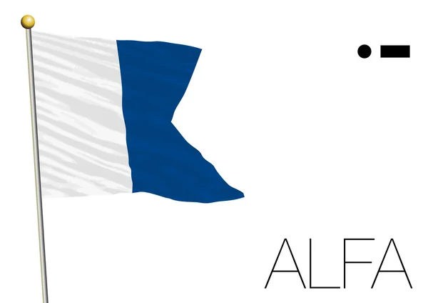 Bandeira alfa, sinal marítimo internacional — Vetor de Stock