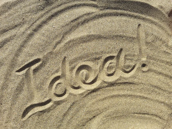 Idée, Dessiner sur le sable — Photo
