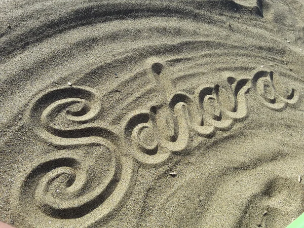 Sahara, Drawing on the sand — Stock Photo, Image