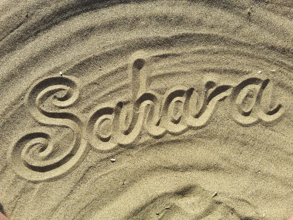 Sahara, Dibujo en la arena — Foto de Stock