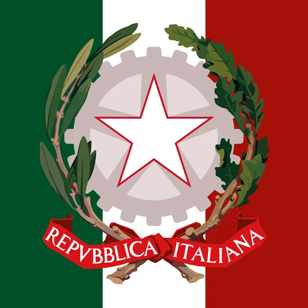 Armoirie et drapeau italien — Image vectorielle