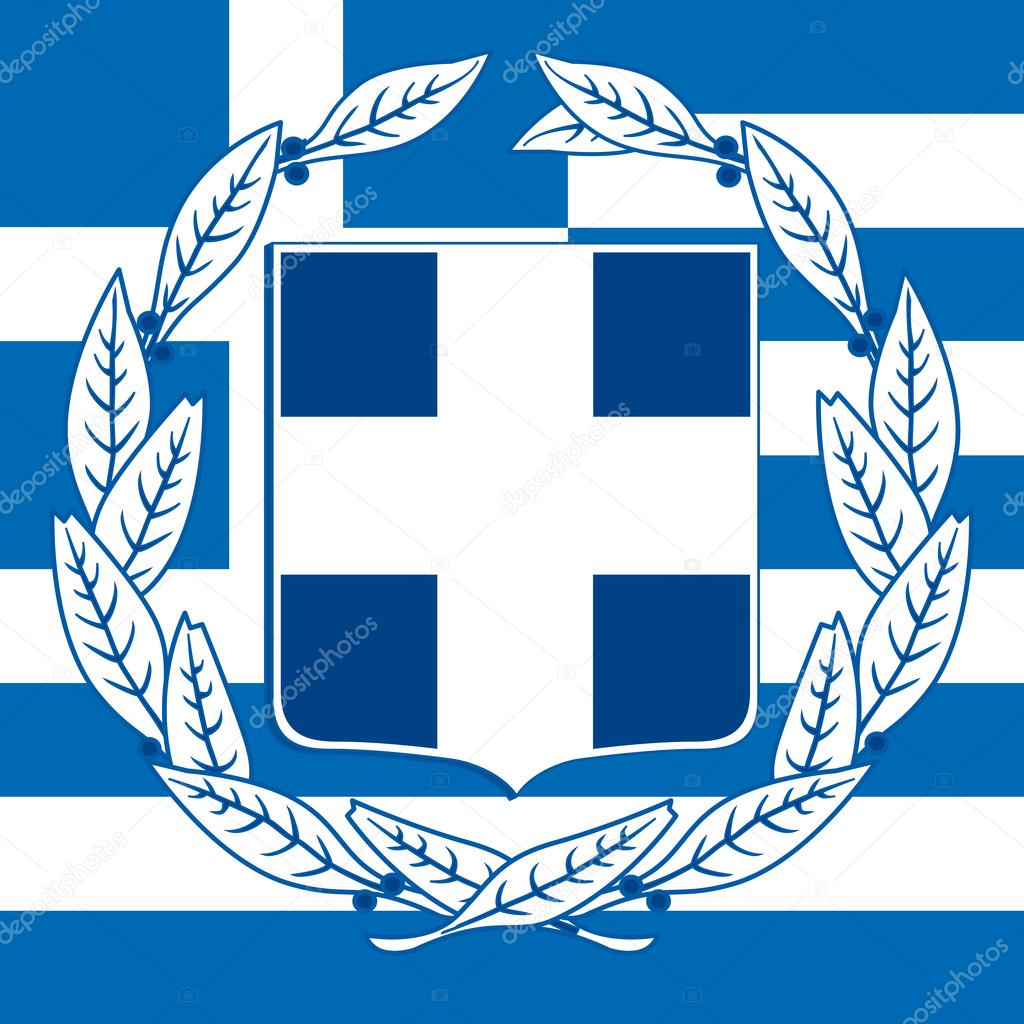 greece coat of arm and flag