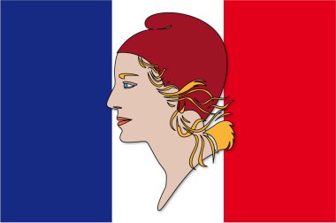 marianne symbol and france flag clipart