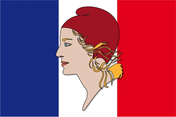 Marianne symbol and france flag — Stock Vector