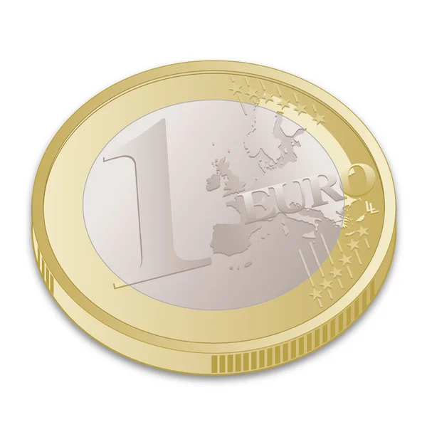 1 ユーロ バイメタル コイン — ストックベクタ