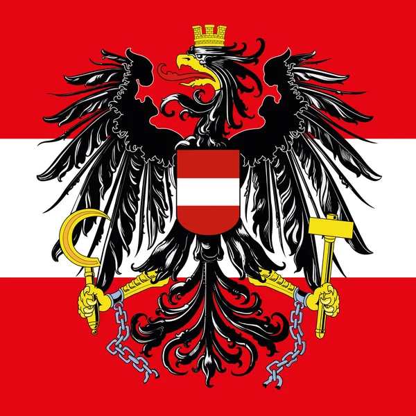 Oostenrijk vacht van arm en vlag — Stockvector