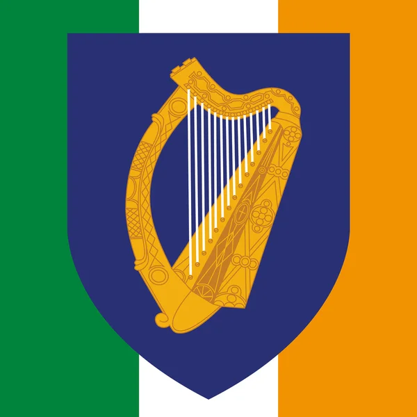 Wappen und Flagge Irlands — Stockvektor