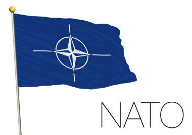 Beyaz arka plan üzerinde izole nato bayrağı