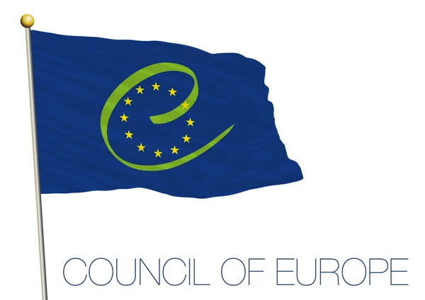 Konseyi Avrupa resmi bayrak, uluslararası organizasyon, vektör çizim — Stok Vektör