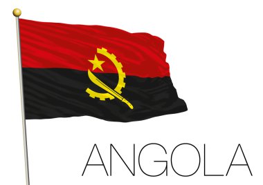 Beyaz arka plan üzerinde izole angola bayrağı