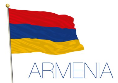 Beyaz arka plan üzerinde izole Ermenistan bayrağı