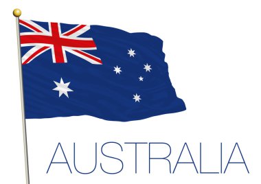 Beyaz arka plan üzerinde izole Avustralya bayrağı