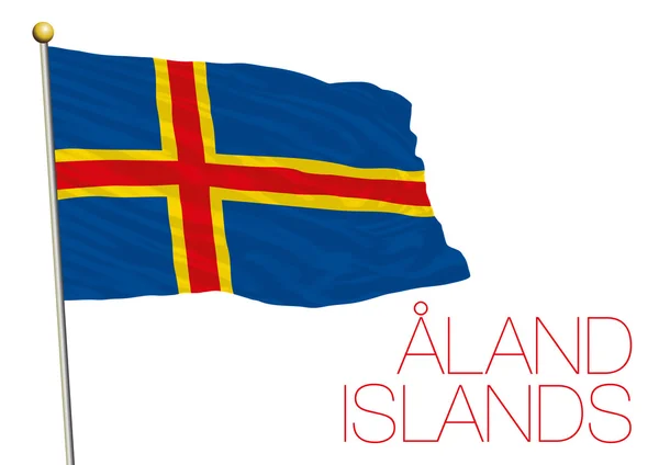 オーランド諸島の旗は、白い背景で隔離 — ストックベクタ