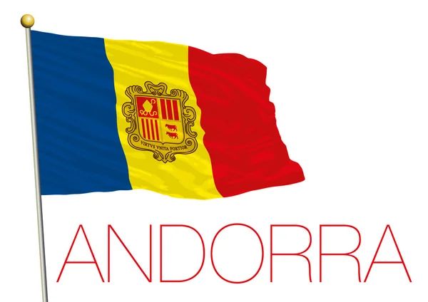 Drapeau andorre isolé sur le fond blanc — Image vectorielle