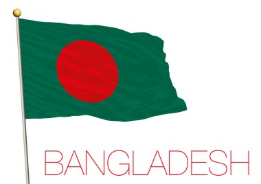 Beyaz arka plan üzerinde izole Bangladeş bayrağı