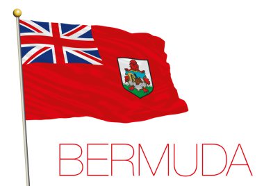 Beyaz arka plan üzerinde izole bermuda bayrak