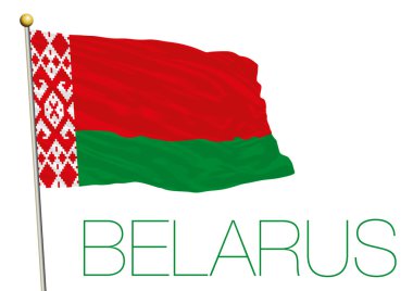 Beyaz arka plan üzerinde izole Beyaz Rusya bayrağı