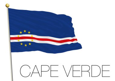 cape verde bayrak beyaz arka plan üzerinde izole