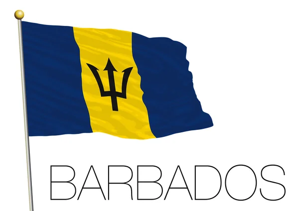 Barbados Flagge isoliert auf weißem Hintergrund — Stockvektor