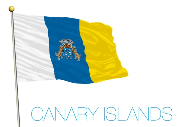Drapeau des îles Canaries isolé sur le fond blanc — Image vectorielle