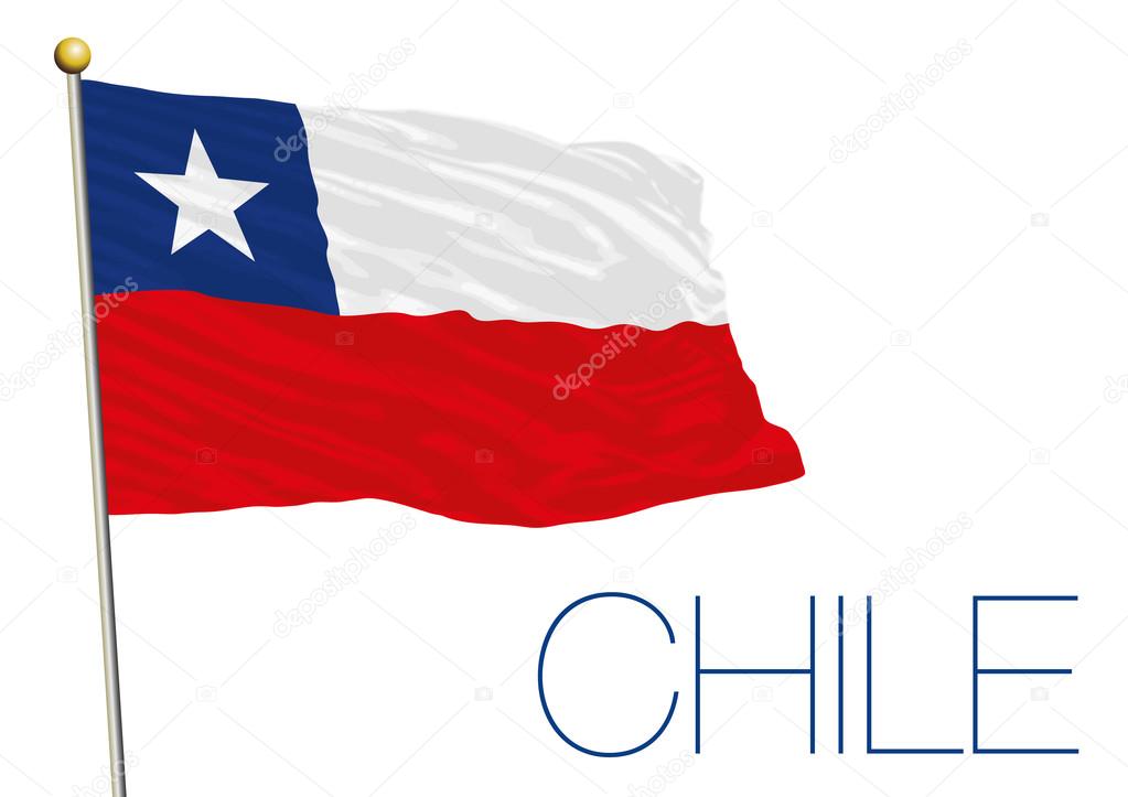 chile flag isolated on the white background