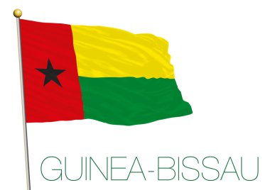Gine bissau bayrak beyaz arka plan üzerinde izole