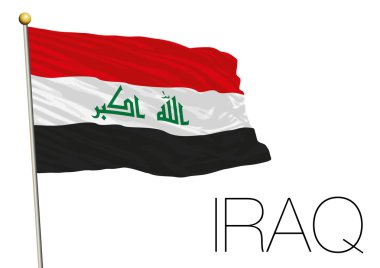 Beyaz arka plan üzerinde izole Irak bayrağı